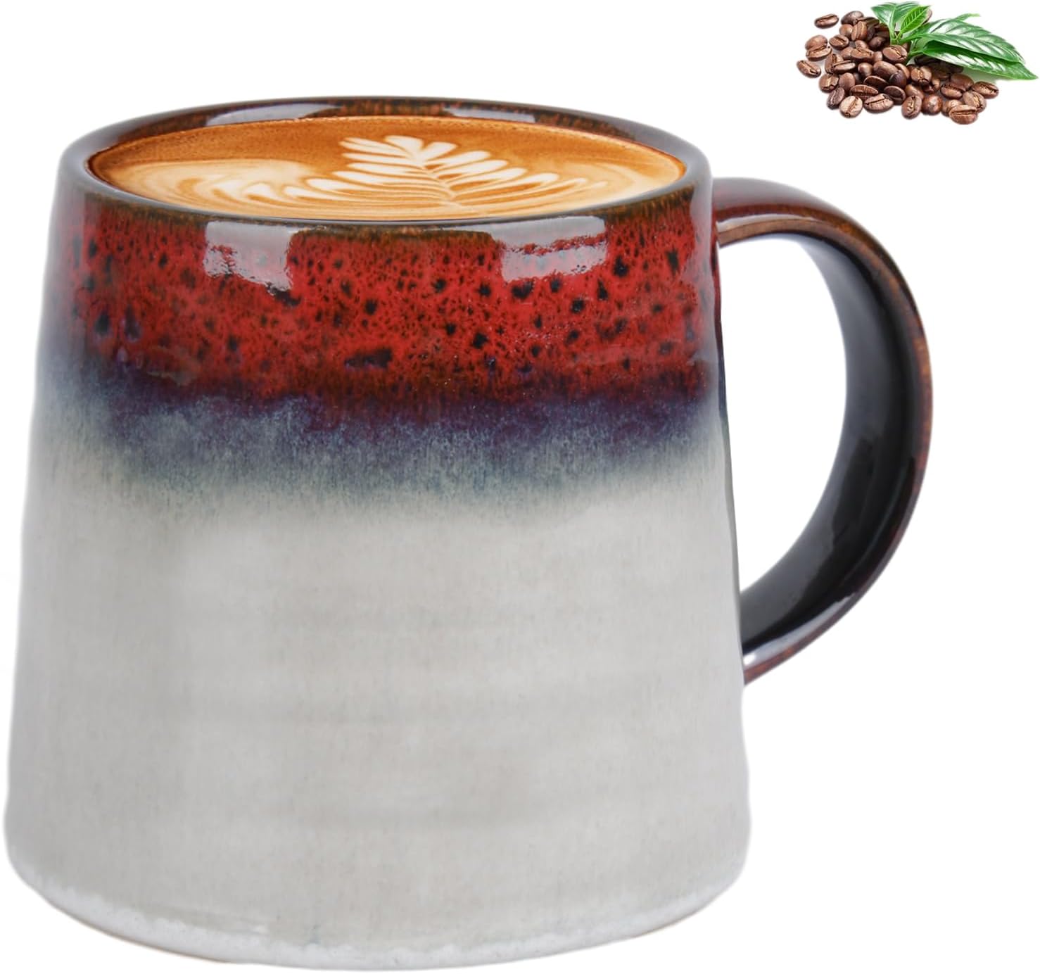 Handcrafted Large Ceramic Coffee Mugs, Handmade Pottery Mug,Big Tea Cup for Office and Home, 16 Oz