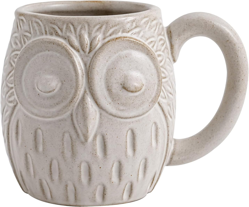 Handmade Owl Ceramic Coffee Mug - Large Cute 3D Owl Design for Coffee, Tea, Hot Cocoa 20 oz