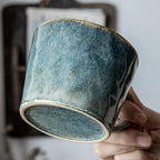Handcrafted Ceramic Coffee Mug, Tea Cup with Handle, Vintage Coffee Cup for Office and Home, 12 oz